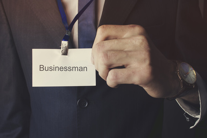 businessman badge on writing businessman